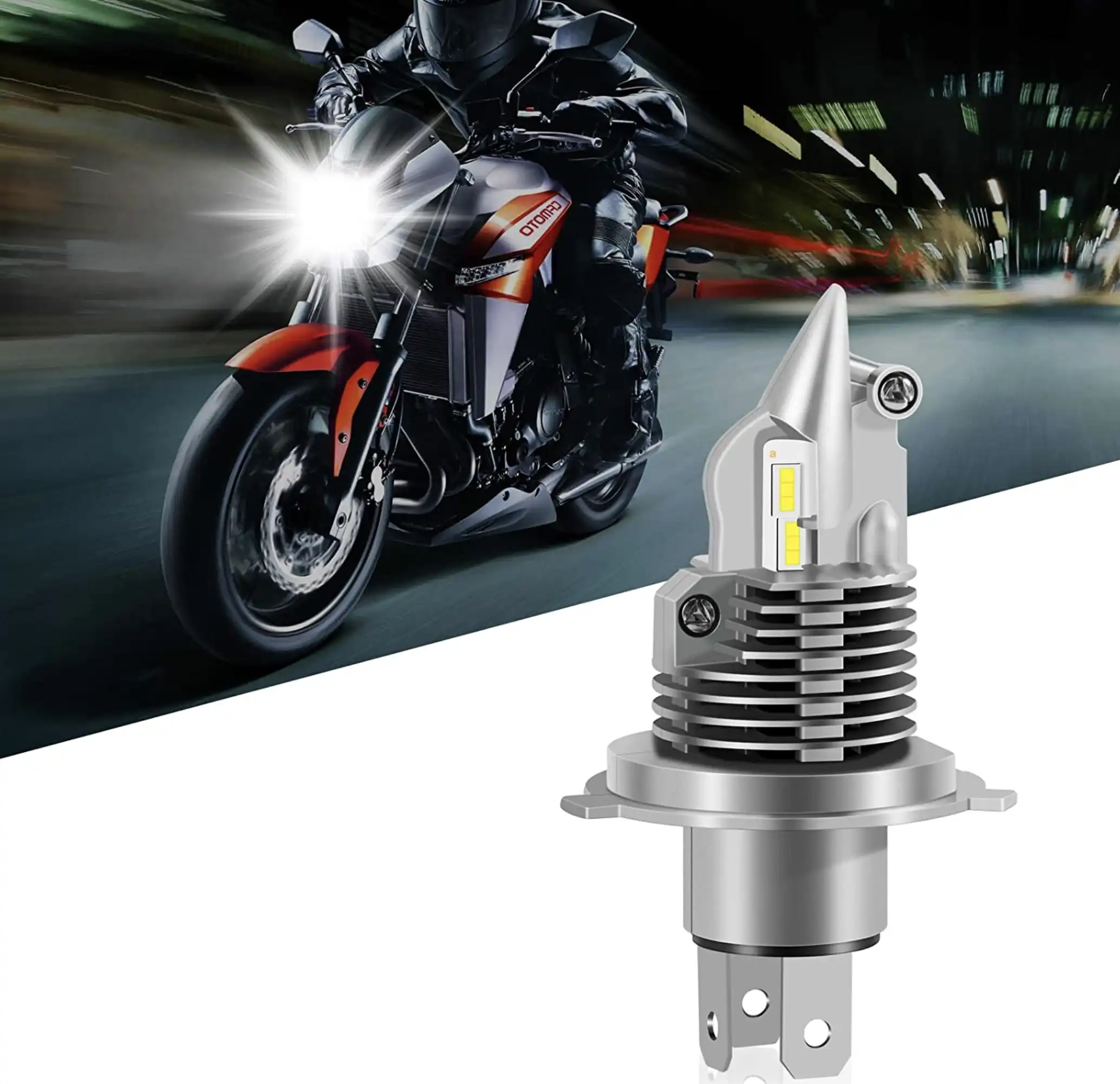 OPP ULITE H4 LED Motorcycle Headlight Bulb Hi/Lo Beam